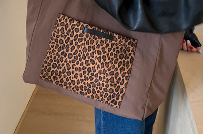 Bag Panel Print Tote Leopard