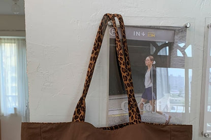 Bag Panel Print Tote Leopard