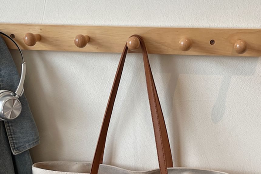 Canvas Striped Bag Embroidered Tote Lettering