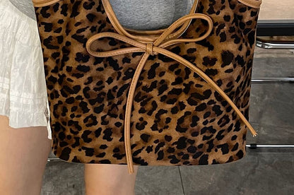 Tote Bow Leopard Print Bag