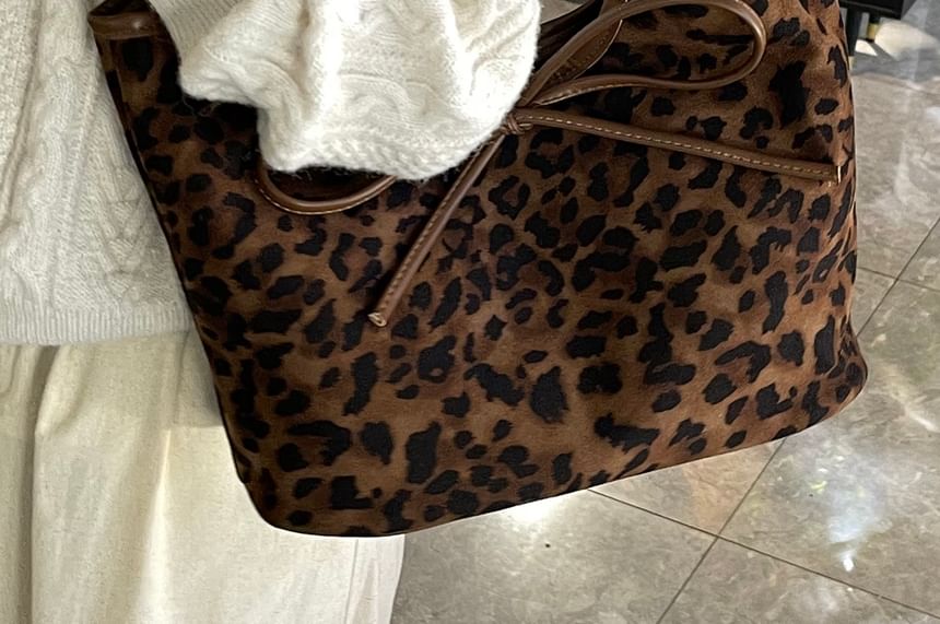 Tote Bow Leopard Print Bag