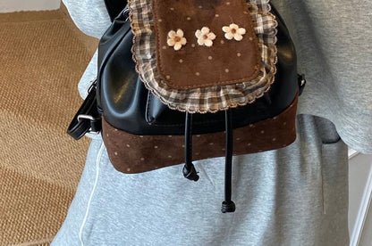 Small Backpack Dotted Ruffle Panel Floral