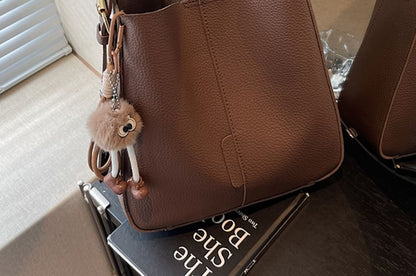 Pouch Leather Faux Bag With Shoulder