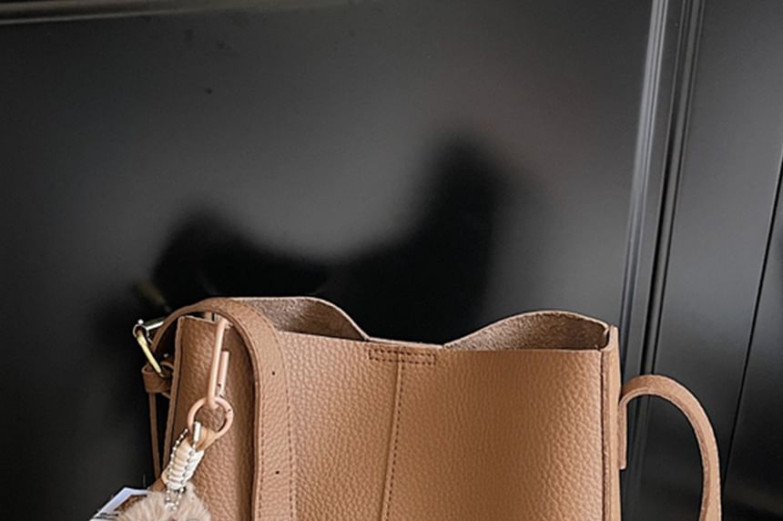 Pouch Leather Faux Bag With Shoulder