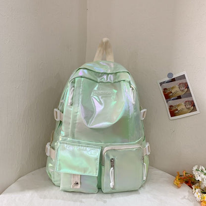 Backpack Leather Faux Buckled Holographic