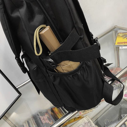 Plain Backpack Nylon Buckled