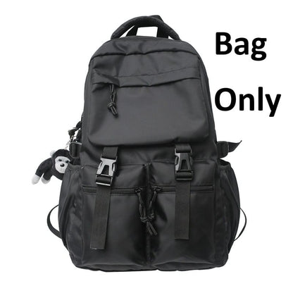 Plain Backpack Nylon Buckled