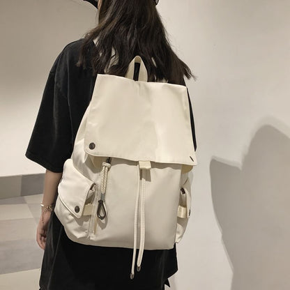 Nylon Plain Drawstring Backpack