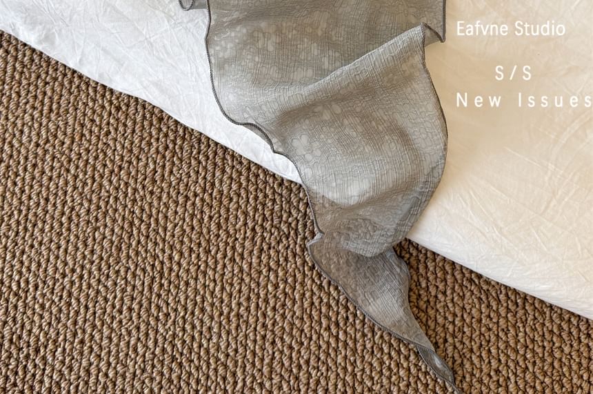 Sheer Floral Scarf Jacquard