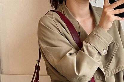 Leather Charm Bag Crossbody Faux Plain With