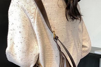 Leather Charm Bag Crossbody Faux Plain With