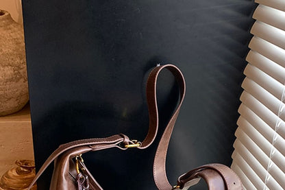 Leather Charm Bag Crossbody Faux Plain With