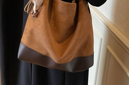 Suede Tote Faux Bag