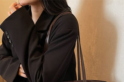 Faux Charm Plain Bag With Tote Leather