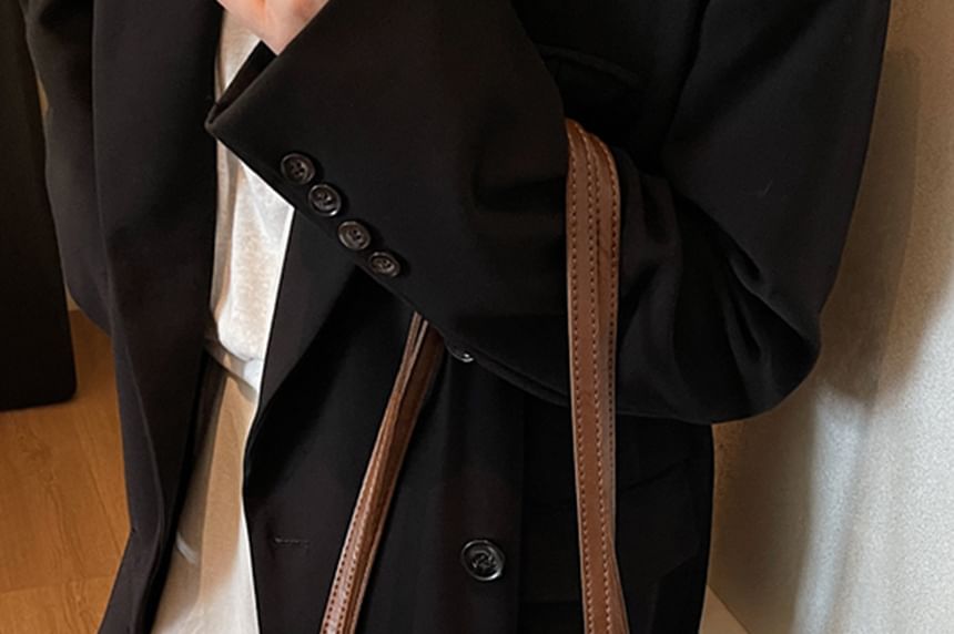 Faux Charm Plain Bag With Tote Leather