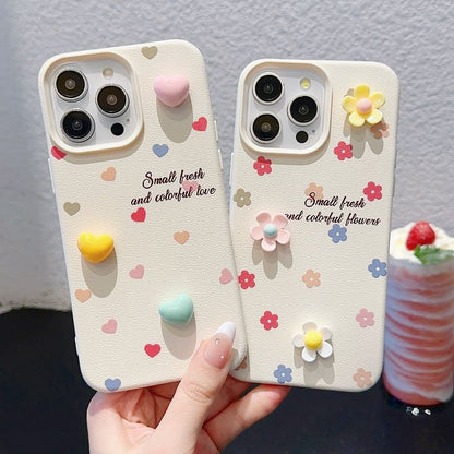 Floral / Heart / Bead Phone Case