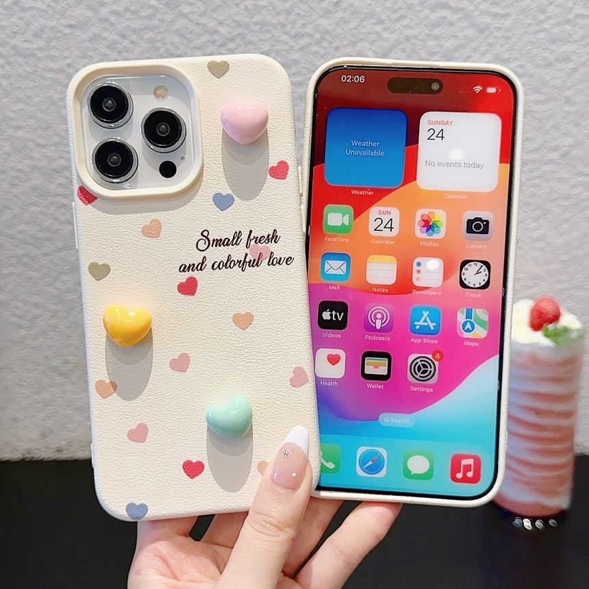 Floral / Heart / Bead Phone Case