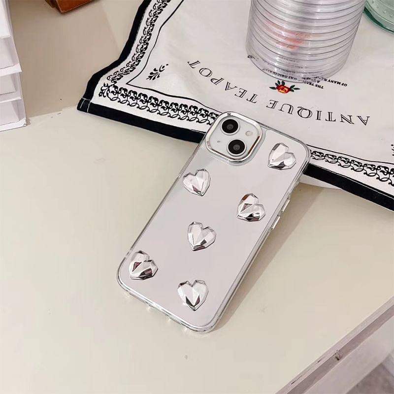 Low Poly Heart Mirrored Phone Case