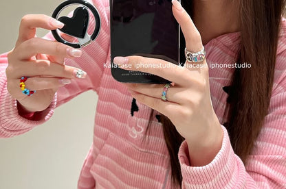 Plain Magnetic (Compatible with MagSafe) Phone Case / Heart Stand / Set