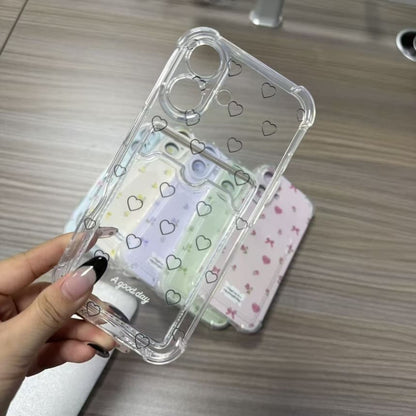 Heart Cutout Card Holder Phone Case