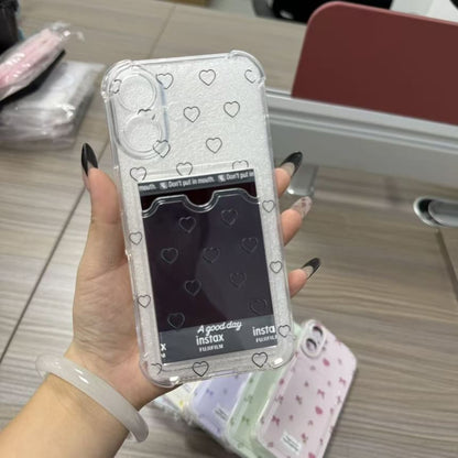 Heart Cutout Card Holder Phone Case
