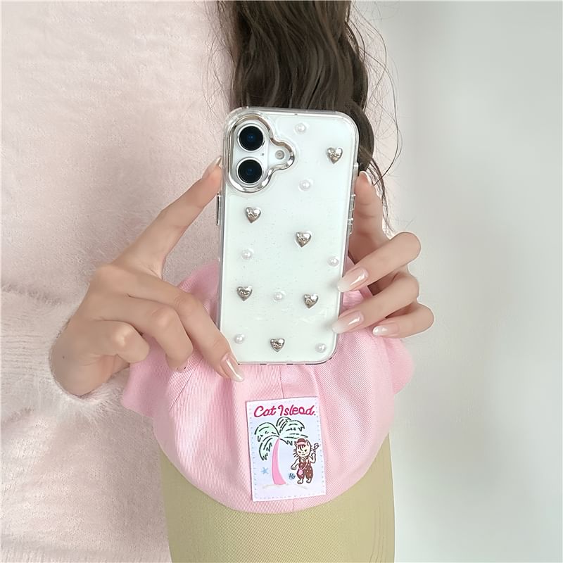 Heart Faux Pearl Phone Case