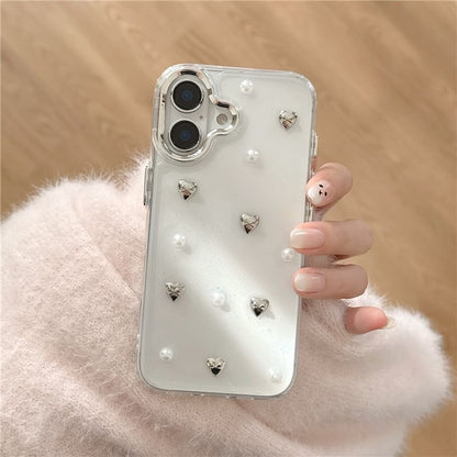 Heart Faux Pearl Phone Case
