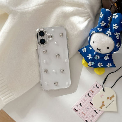 Heart Faux Pearl Phone Case