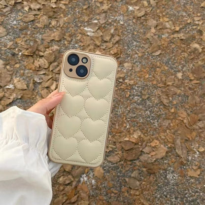 Heart Quilted Faux Leather Phone Case