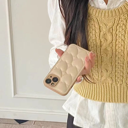 Heart Quilted Faux Leather Phone Case