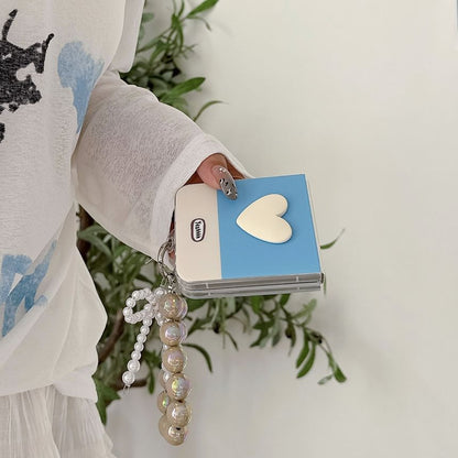 Heart Color Block Phone Case / Bow Strap / Set