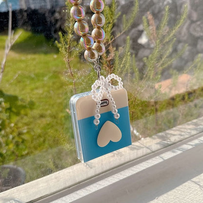 Heart Color Block Phone Case / Bow Strap / Set