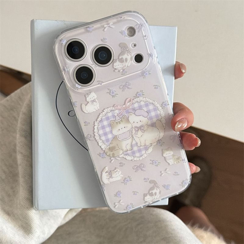 Cat Plaid Heart Phone Case