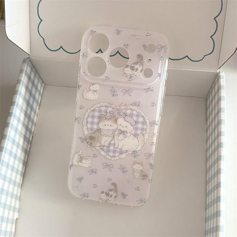 Cat Plaid Heart Phone Case