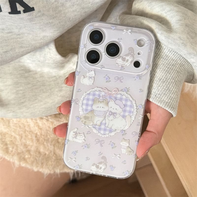 Cat Plaid Heart Phone Case