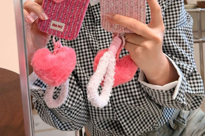 Flying Heart Flannel Phone Case / Strap / Set