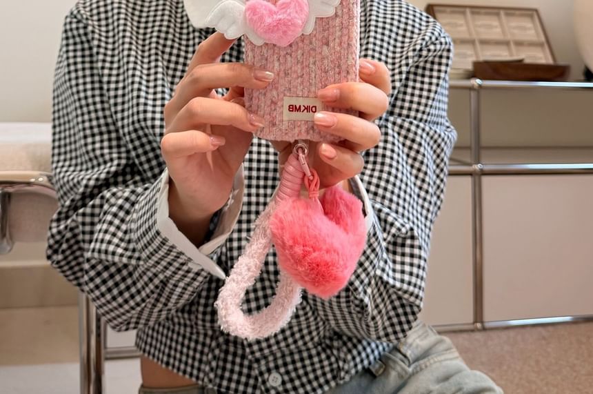 Flying Heart Flannel Phone Case / Strap / Set