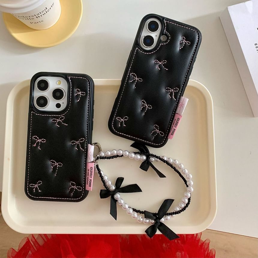 Heart Faux Leather Phone Case