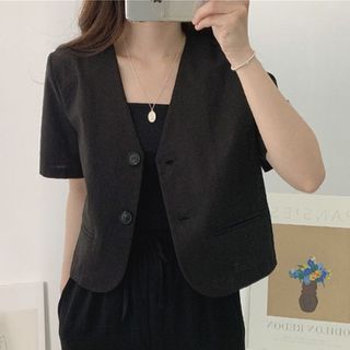 Kurzarm-Blazer aus Leinen