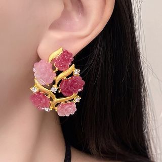 Flower Stud Earring Rhinestone