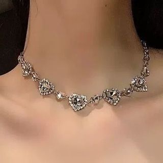 Alloy Choker Heart Rhinestone
