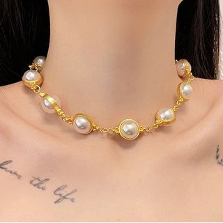 Bracelet Faux Alloy Pearl Dangle Necklace / Earring