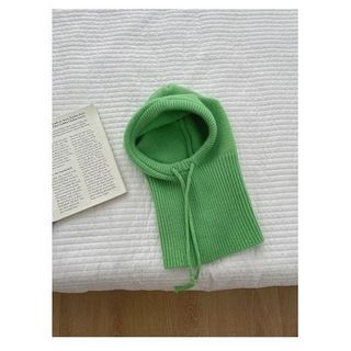 Balaclava Plain Drawstring Knit