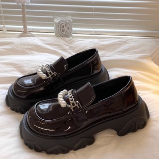 Chain Accent Platform Loafers