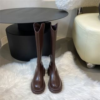 Boots Platform Plain Tall