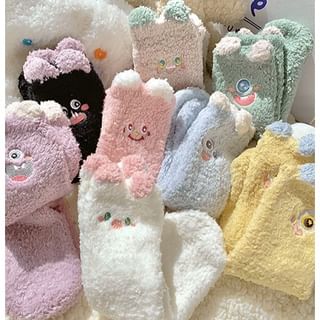 Cartoon Coral Fleece Short Socks / Set