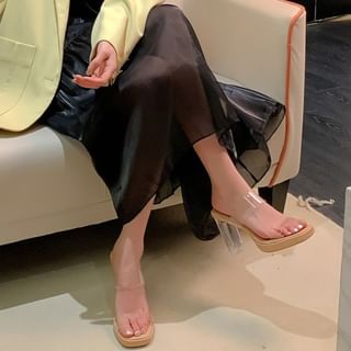 Chunky Heel Sandals Platform Slide