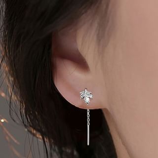 Leaf Alloy Threader Earring