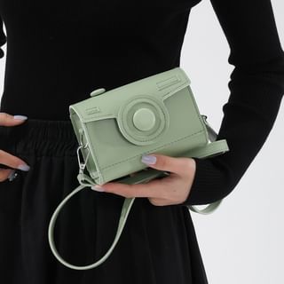 Flap Crossbody Leather Bag Camera Faux