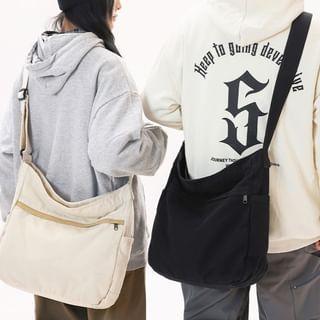 Multi-Pocket Crossbody Canvas Bag